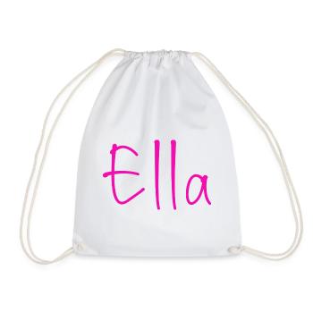 Ella Neon-Schriftzug - Turnbeutel - Weiß - Vorne