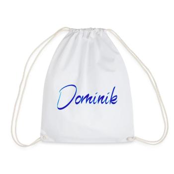 Dominik Neon Script Druck - Turnbeutel - Weiß - Vorne