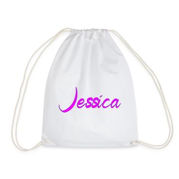 Jessica Neon Script Pink - Turnbeutel - Weiß - Vorne