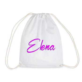 Elena Neon Pink Script - Turnbeutel - Weiß - Vorne
