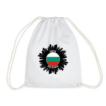 Sofia Skyline Bulgarien Flagge Reise Souvenir - Turnbeutel - Weiß - Vorne