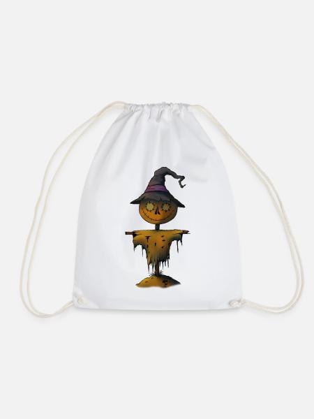 Kürbis Vogelscheuche Hexe - Turnbeutel - Weiß