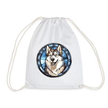 Siberian Huskie Hunderasse Aquarellglas - Turnbeutel - Weiß - Vorne