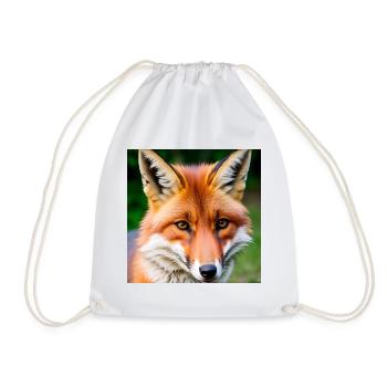 Blattfuchs mit durchdringendem Blick - Turnbeutel - Weiß - Vorne