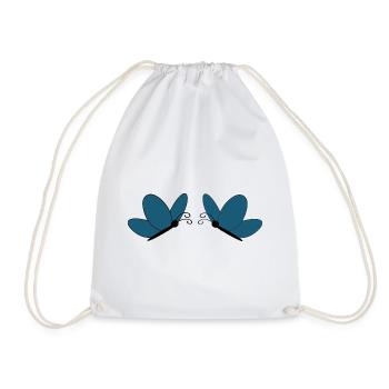 Blaue Schmetterlinge Natur Geschenk Damen  - Turnbeutel - Weiß - Vorne