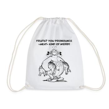 Asterix Fruits B W - Turnbeutel - Weiß - Vorne