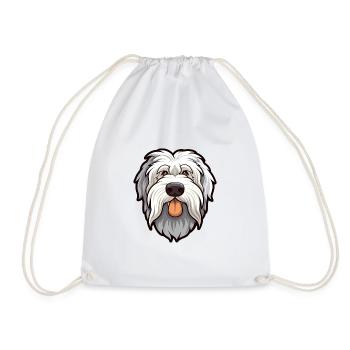 Cumberland Schäferhund Hunderasse Cartoon Kawaii Illus - Turnbeutel - Weiß - Vorne