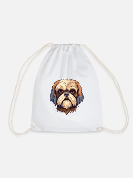 Shih Tzu Hunderasse Aquarell Karikatur Kawaii Farbe - Turnbeutel - Weiß