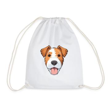 Draht Foxterrier Hunderasse Aquarell Karikatur Kawa - Turnbeutel - Weiß - Vorne