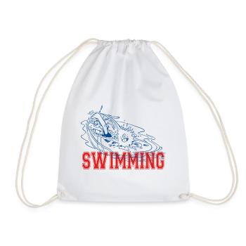 Asterix & Obelix Asterix Schwimmen Design - Turnbeutel - Weiß - Vorne