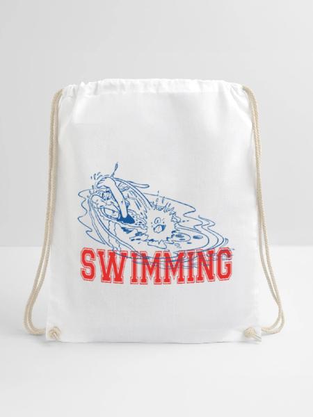 Asterix & Obelix Asterix Schwimmen Design - Turnbeutel - Weiß - Vorne