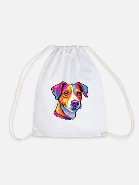 Jack Russell Terrier Hunderasse Cartoon Kawaii Illu - Turnbeutel - Weiß