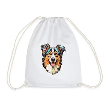 Böhmischer Schäferhund Rasse Cartoon Kawaii Illustration - Turnbeutel - Weiß - Vorne