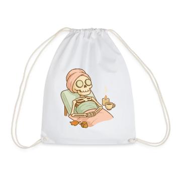 Halloween Skelett Selfcare - Turnbeutel - Weiß - Vorne