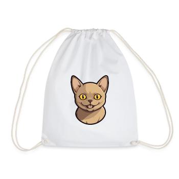 Burmesische Katze Cartoon Aquarell Illustration - Turnbeutel - Weiß - Vorne