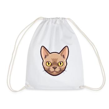 Burmesische Katze Cartoon Aquarell Illustration - Turnbeutel - Weiß - Vorne