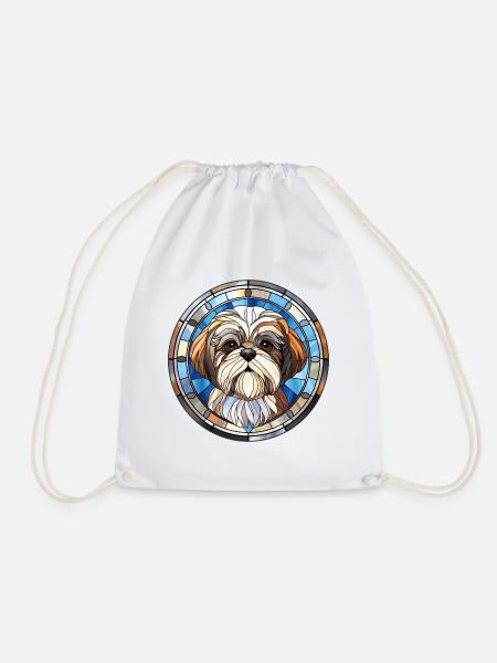 Shih Tzu Hunderasse Aquarellglas - Turnbeutel - Weiß