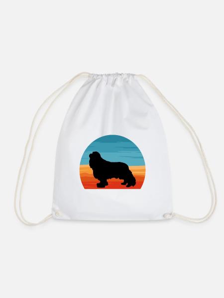 Cavalier King Charles Spaniel Hund Silhouette - Turnbeutel - Weiß