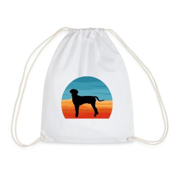 Hannover Hound Hundeliebhaber Silhouette Vintage Sonnenuntergang - Turnbeutel - Weiß - Vorne