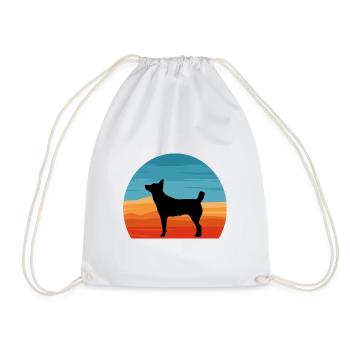 Hare Indian Dog Lover Silhouette Vintage Sonnenuntergang - Turnbeutel - Weiß - Vorne