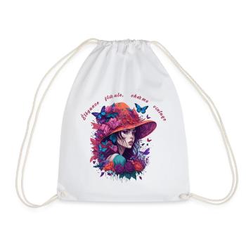 Florale Eleganz Vintage-Charme 2 - Turnbeutel - Weiß - Vorne