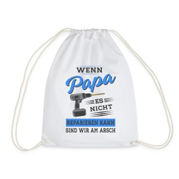 Papa Vater reparieren Heimwerker Werkzeug - Turnbeutel - Weiß - Vorne