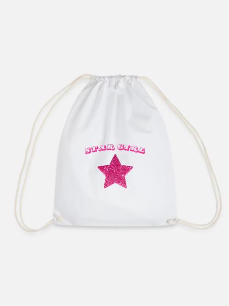 Star Girl Star Pink Sequin - Turnbeutel - Weiß