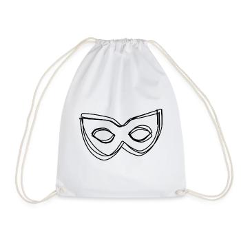 Maske handgezeichnet - Turnbeutel - Weiß - Vorne