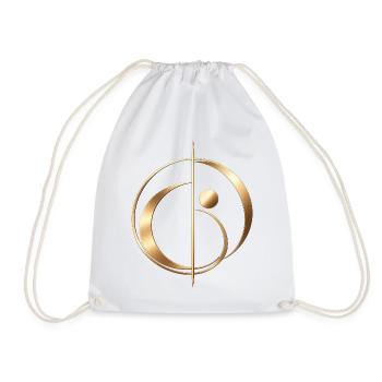 Business Elegance – Elegantes Gold-Emblem - Turnbeutel - Weiß - Vorne