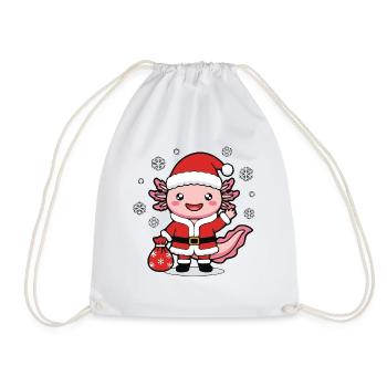 Süße Kawaii Axolotl Santa Weihnachtsgeschenktüte - Turnbeutel - Weiß - Vorne