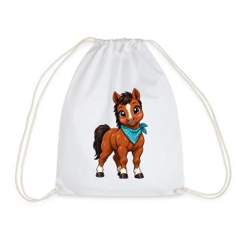 Kawaii Quarter Horse – Süßes Westernpferd - Turnbeutel - Weiß - Vorne