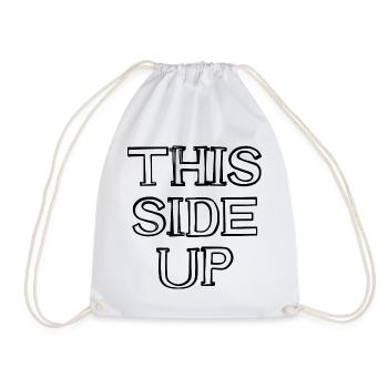 This Side Up Schriftzug handgezeichnet - Turnbeutel - Weiß - Vorne