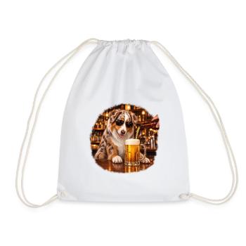 Australian Shepherd Trinken – Aussie Hundeliebhaber - Turnbeutel - Weiß - Vorne