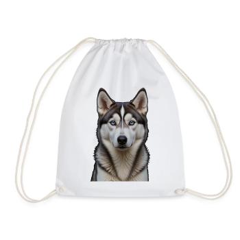 Eisblauer Husky Blick - Turnbeutel - Weiß - Vorne