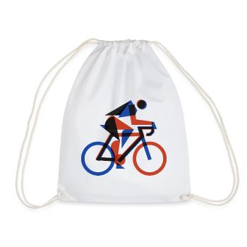 Bauhaus Geometric Cyclist Retro Risograph Art - Turnbeutel - Weiß - Vorne