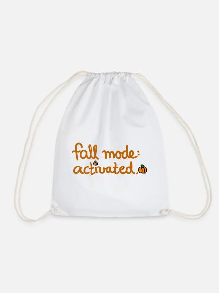 Fall Mode activated kreatives Herbst Design - Turnbeutel - Weiß