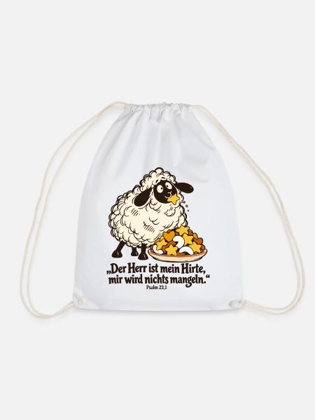 Der Herr ist mein Hirte Schaf Weihnachten Psalm 23 - Turnbeutel - Weiß
