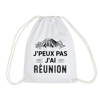 J peut pas j ai reunion t-shirt cadeau humor - Turnbeutel - Weiß - Vorne