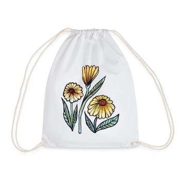 Daisy Meadow Aquarellblüte - Turnbeutel - Weiß - Vorne