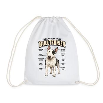 Lustiges Bullterrier Anatomie Hundebesitzer Spruch - Turnbeutel - Weiß - Vorne