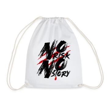 No Risk No Story – Mut Risiko Motivation Spruch - Turnbeutel - Weiß - Vorne