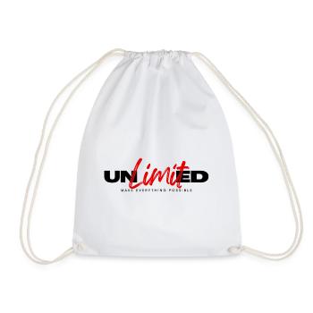 Unlimited – Motivation Erfolg Mindset Spruch - Turnbeutel - Weiß - Vorne