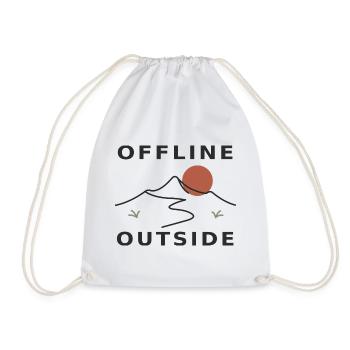 Offline Outside – Berge & Natur - Turnbeutel - Weiß - Vorne