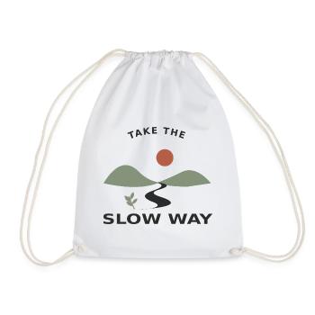 Take the Slow Way – Natur & Auszeit - Turnbeutel - Weiß - Vorne