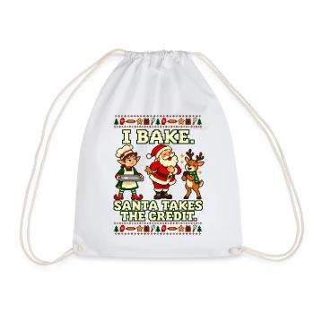 Weihnachtsbäckerei Plätzchen Backen - Turnbeutel - Weiß - Vorne