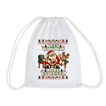 Weihnachten Espresso Kaffee Santa - Turnbeutel - Weiß - Vorne