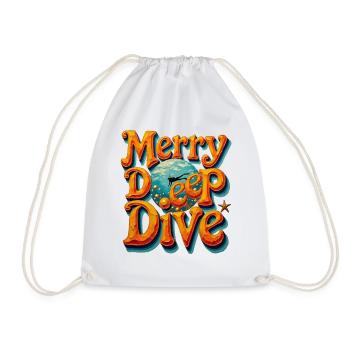 Merry Deep Dive Weihnachts-Tauch-Urlaub - Turnbeutel - Weiß - Vorne