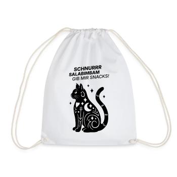 Schnurrrsalabimbam - Gib mir Snacks! - Katze - Turnbeutel - Weiß - Vorne