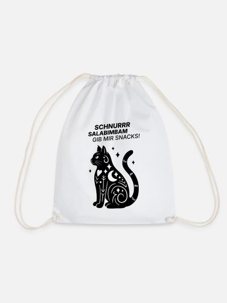 Schnurrrsalabimbam - Gib mir Snacks! - Katze - Turnbeutel - Weiß
