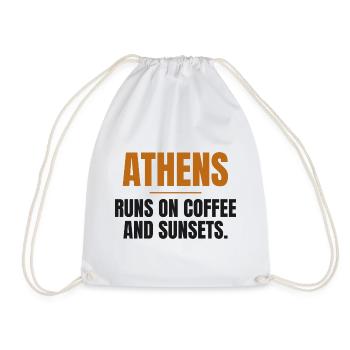 Athen lebt von Kaffee und Sonnenuntergängen - Turnbeutel - Weiß - Vorne